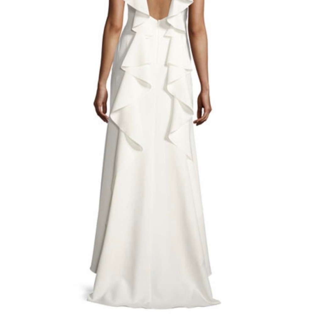 Nicole Miller Sz 8 Ruffle Frill Back Evening Gown Dress